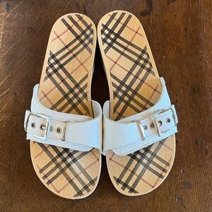 Burberry by Dr. Scholl’s women’s size EU39, US 8 sandals, wood platform, white